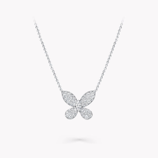 Pavé Butterfly Diamond Small Pendant