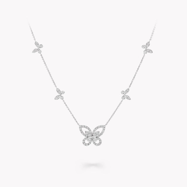 Multi Butterfly Silhouette Diamond Pendant