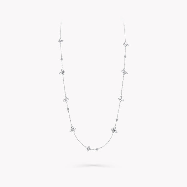 Butterfly Silhouette Diamond Long Necklace