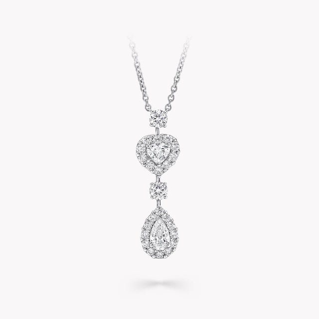 Icon Heart and Pear Shape Diamond Drop Necklace