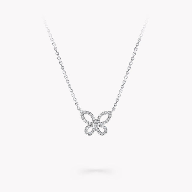 Mini Butterfly Silhouette Diamond Pendant