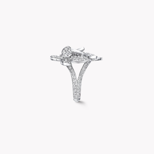 Triple Pavé Butterfly Diamond Small Ring