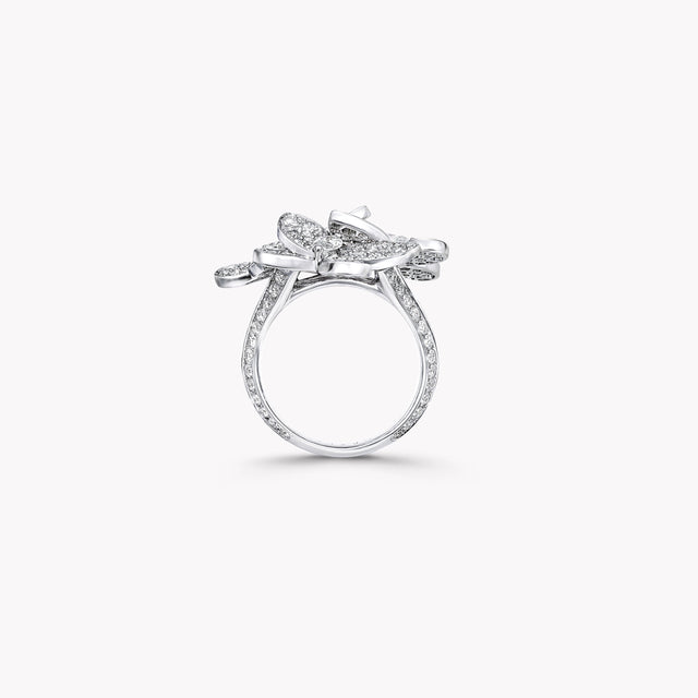 Triple Pavé Butterfly Diamond Small Ring