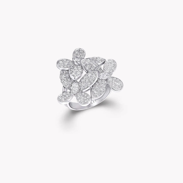 Triple Pavé Butterfly Diamond Small Ring