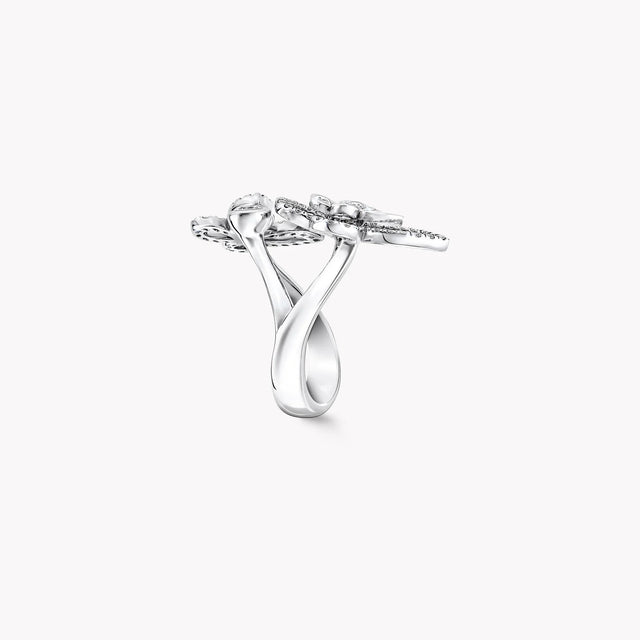 Multi Butterfly Silhouette Diamond Ring