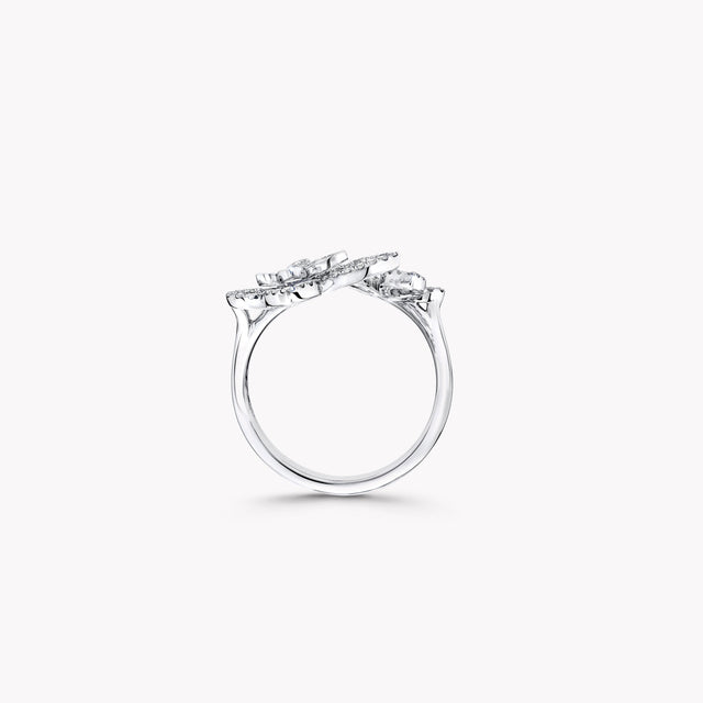 Double Butterfly Silhouette Diamond Ring