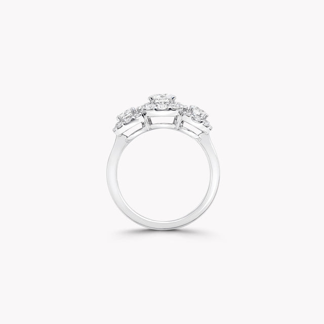 Icon Three Stone Round Diamond Engagement Ring
