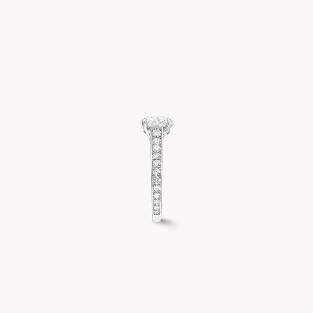 Flame Round Diamond Engagement Ring