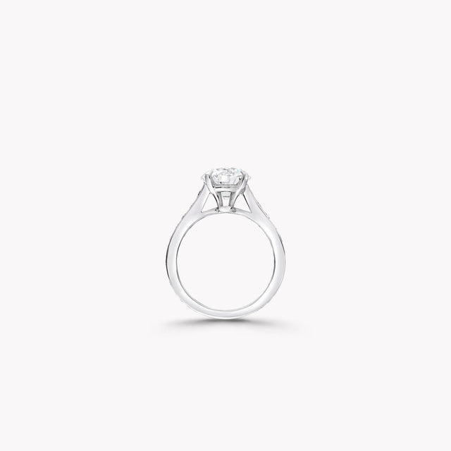 Flame Round Diamond Engagement Ring