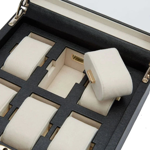 Wolf Palermo 6 Pc Watch Box Black Anthracite