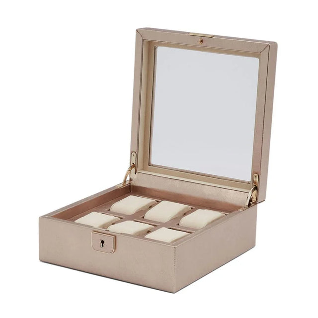 Wolf Palermo 6 Pc Watch Box  Rose Gold