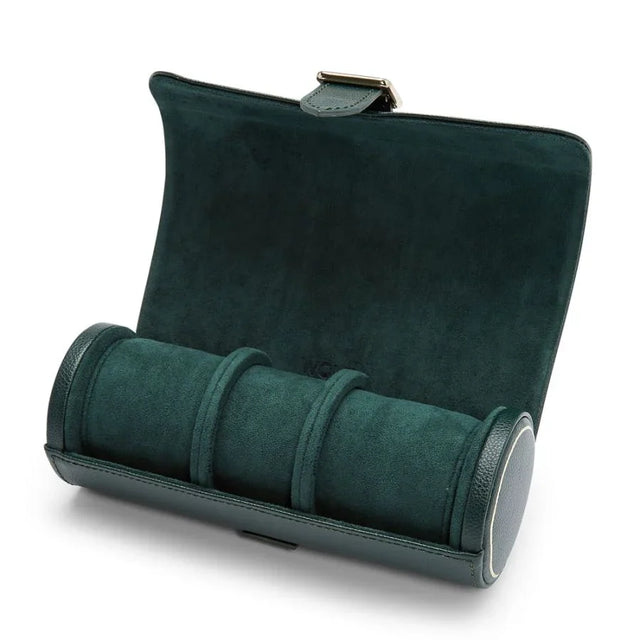Wolf British Racing Green Triple Watch Roll